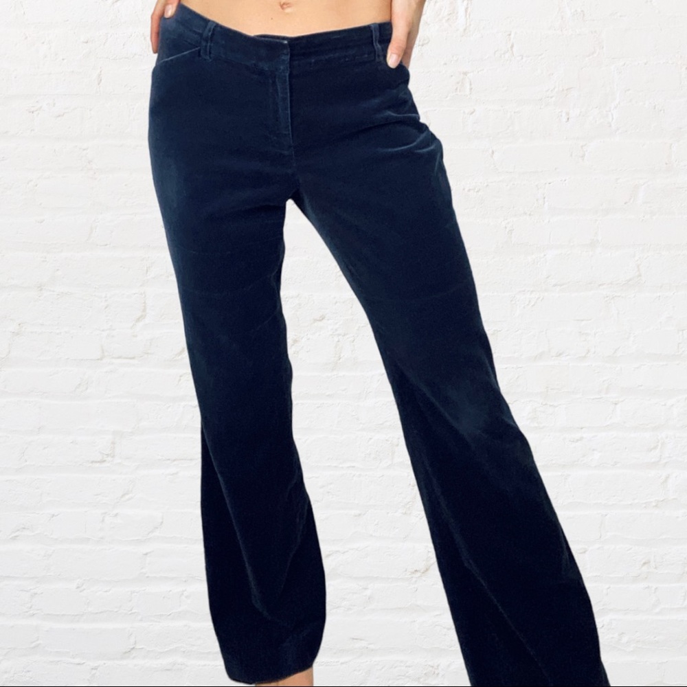 BODY by VICTORIA | Navy Blue Dress Pants “The Christie Fit” Flare Velvet Slacks